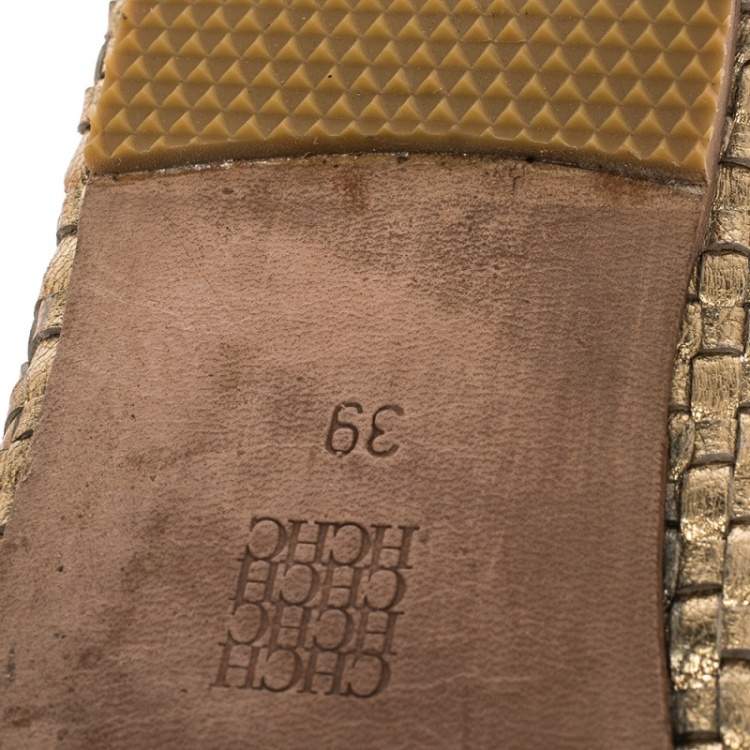 Pre Owned Carolina Herrera Woven Ballet Flats Size 39