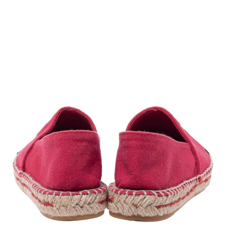 Pre Owned Carolina Herrera Two Tone Canvas Espadrilles Size 37