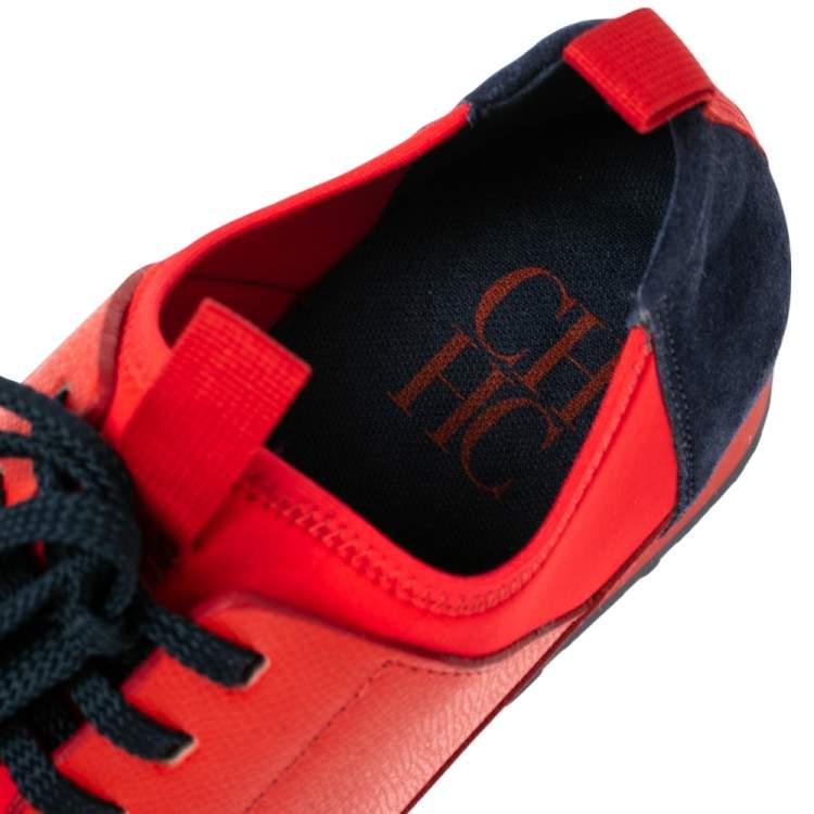 مملوكة مسبقًا Carolina Herrera Multicolor  Fabric, Leather, and Suede Low Top Sneakers Size 38