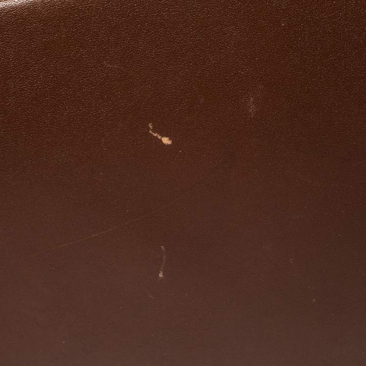 Pre Owned Carolina Herrera Brown Monogram Embossed Leather Hobo