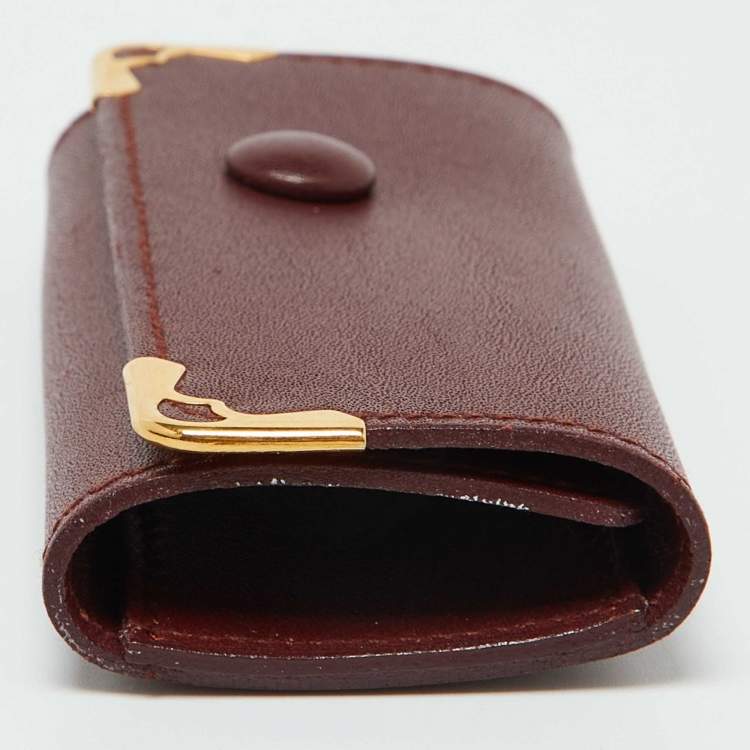 Pre Owned Cartier Burgundy Leather Must de Cartier Key Holder