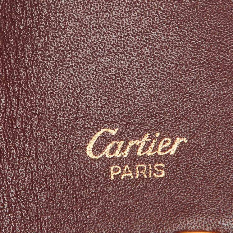 Pre Owned Cartier Burgundy Leather Must de Cartier Key Holder