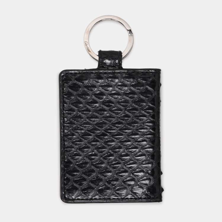 Pre Owned Cartier Black Python Photo Holder Keychain