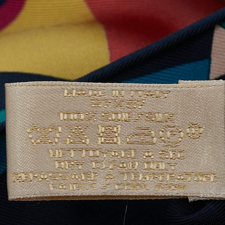 Pre Owned Cartier Multicolor Geometric Print Silk Square Scarf