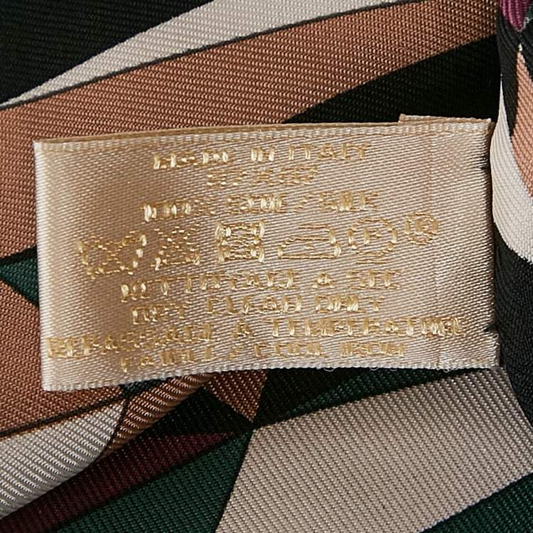 Pre Owned Cartier Multicolor Geometric Print Silk Square Scarf 