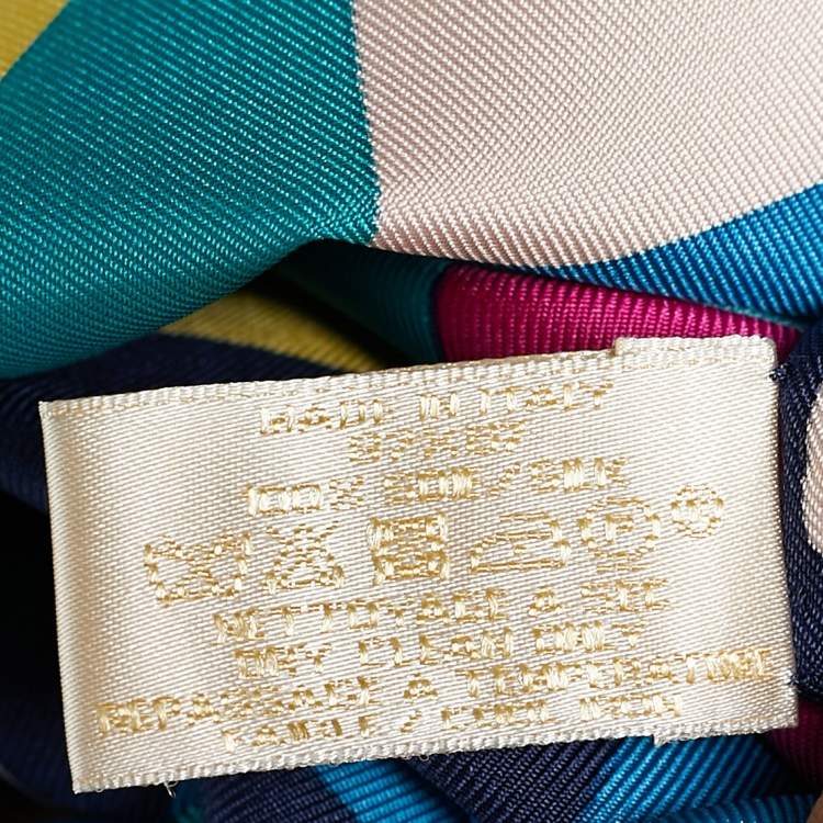 Pre Owned Cartier Multicolor Geometric Print Silk Square Scarf