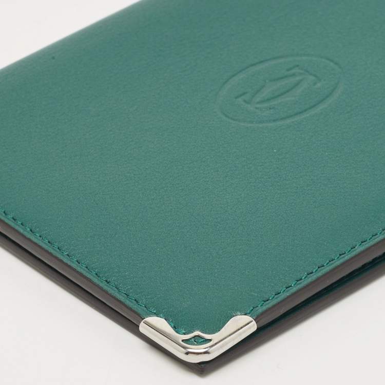 Pre Owned Cartier Green Leather Must de Cartier Passport Holder