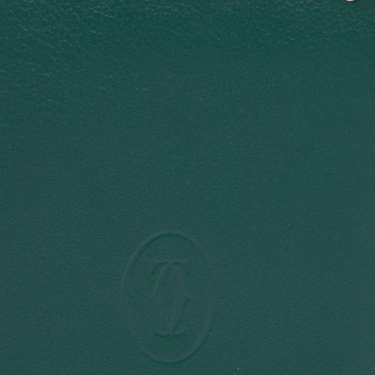 Pre Owned Cartier Green Leather Must de Cartier Passport Holder