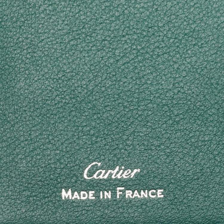 Pre Owned Cartier Green Leather Must de Cartier Passport Holder