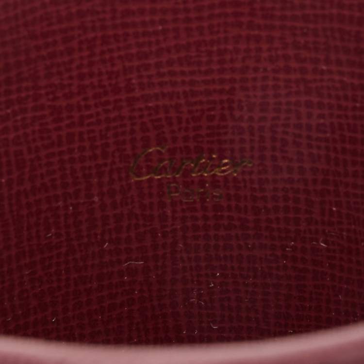 Pre Owned Cartier Burgundy Leather Must de Cartier Pen Holder