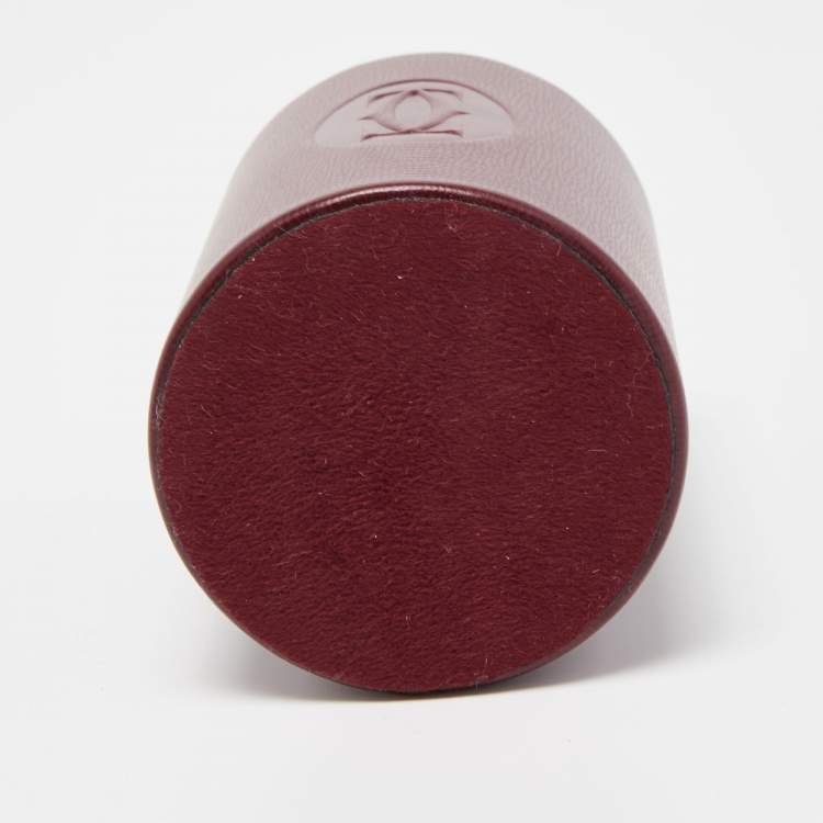 Pre Owned Cartier Burgundy Leather Must de Cartier Pen Holder