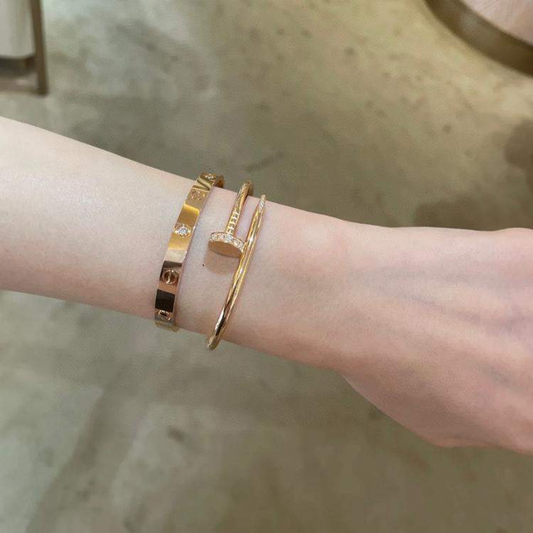 Pre Owned Cartier Juste un Clou 18K Rose Gold  and Diamond Bracelet 