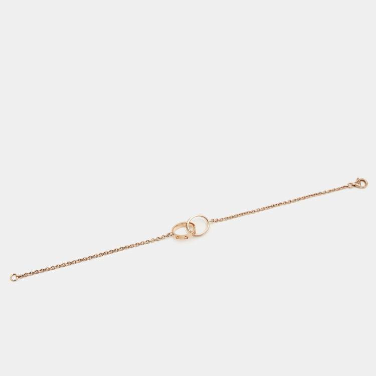 Pre Owned Cartier Love Interlocking Loop 18k Rose Gold Bracelet