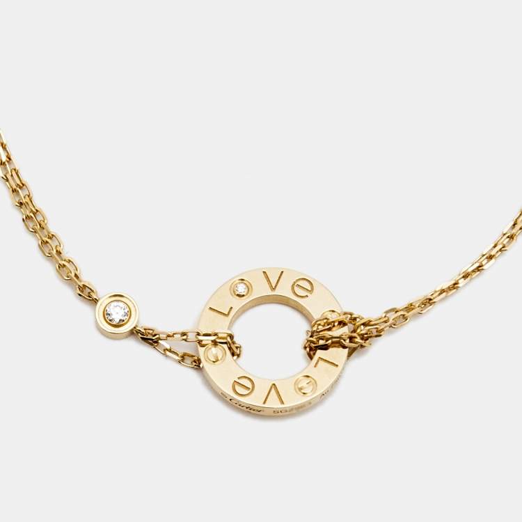 Pre Owned Cartier Love Diamond 18k Yellow Gold  Bracelet