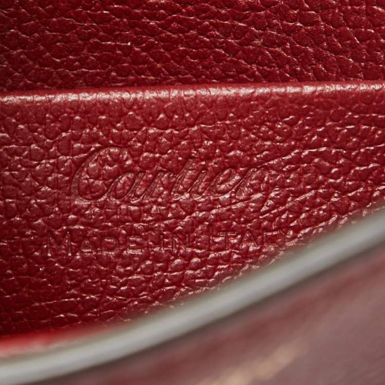 Pre Owned Cartier Red Leather C De Cartier Clutch