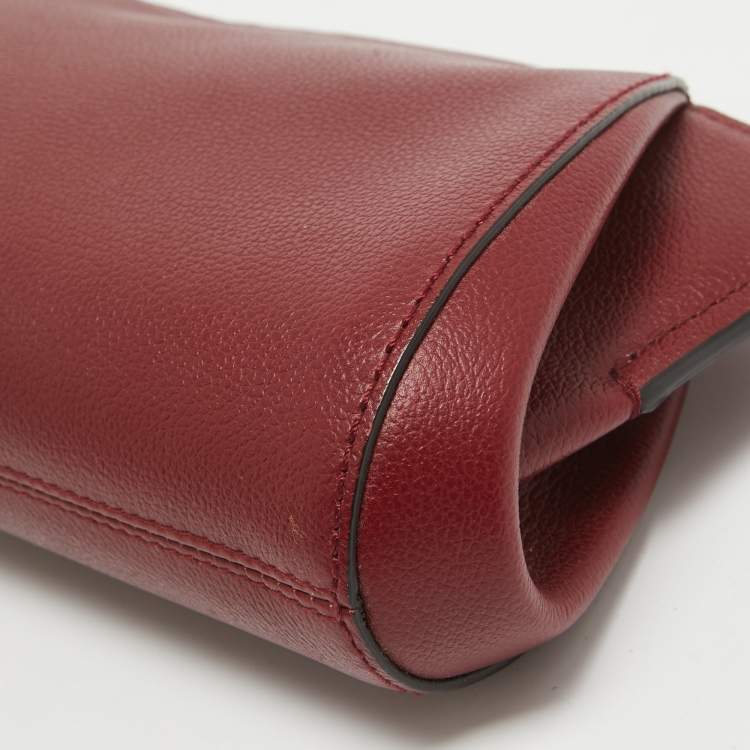 Pre Owned Cartier Red Leather C De Cartier Clutch