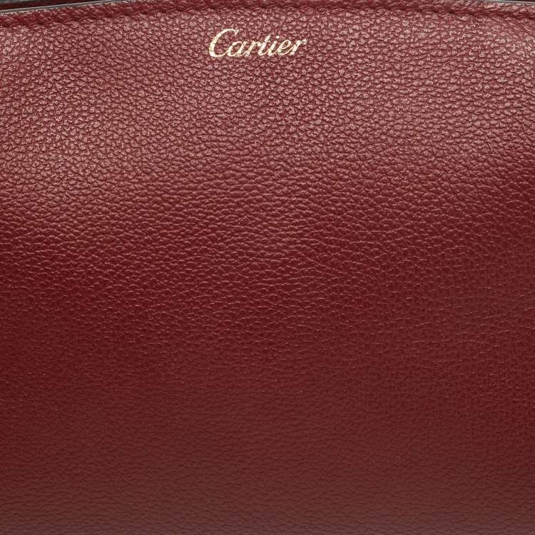 Pre Owned Cartier Red Leather C De Cartier Clutch