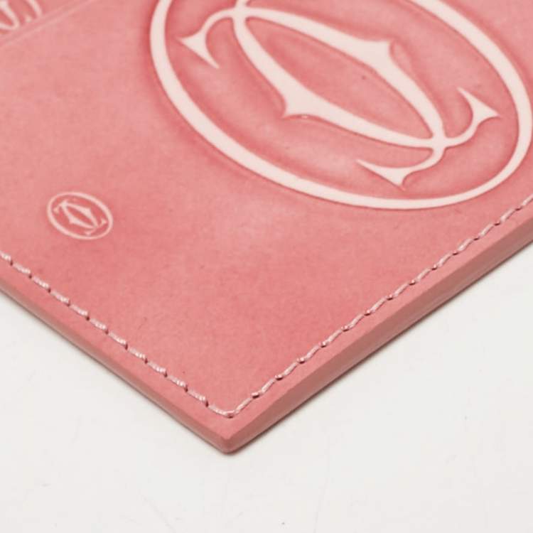 Pre Owned Cartier Pink Patent Leather Happy Birthday Card Holder