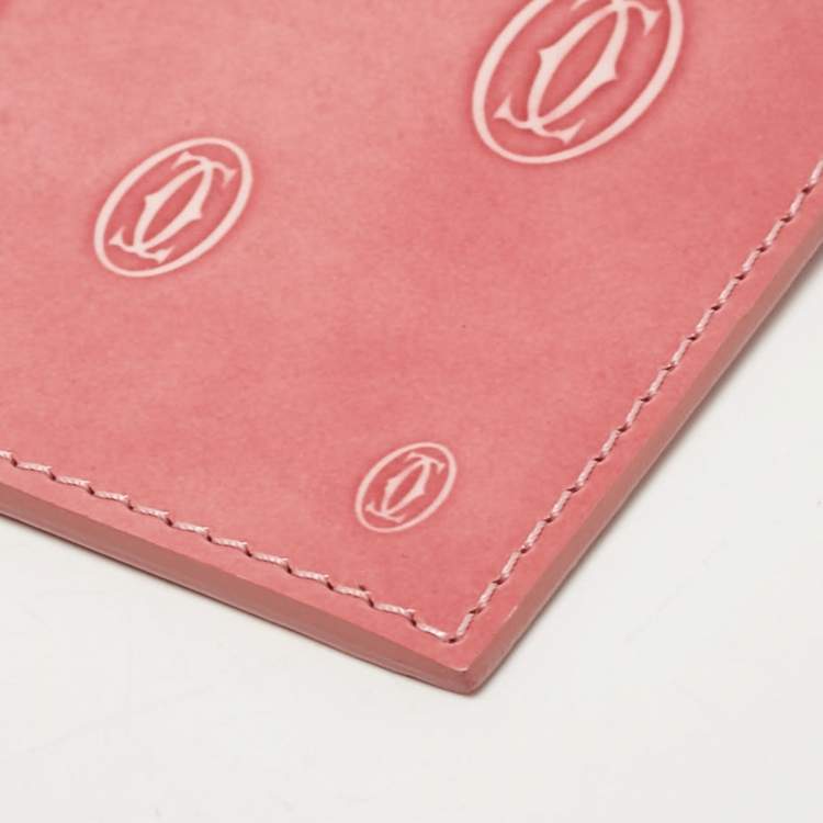 Pre Owned Cartier Pink Patent Leather Happy Birthday Card Holder