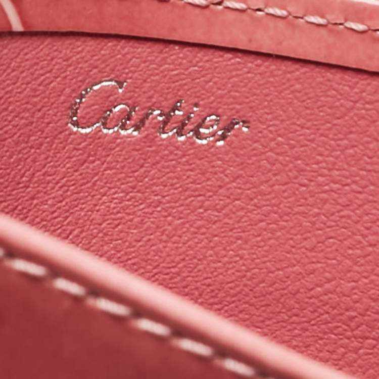 Pre Owned Cartier Pink Patent Leather Happy Birthday Card Holder
