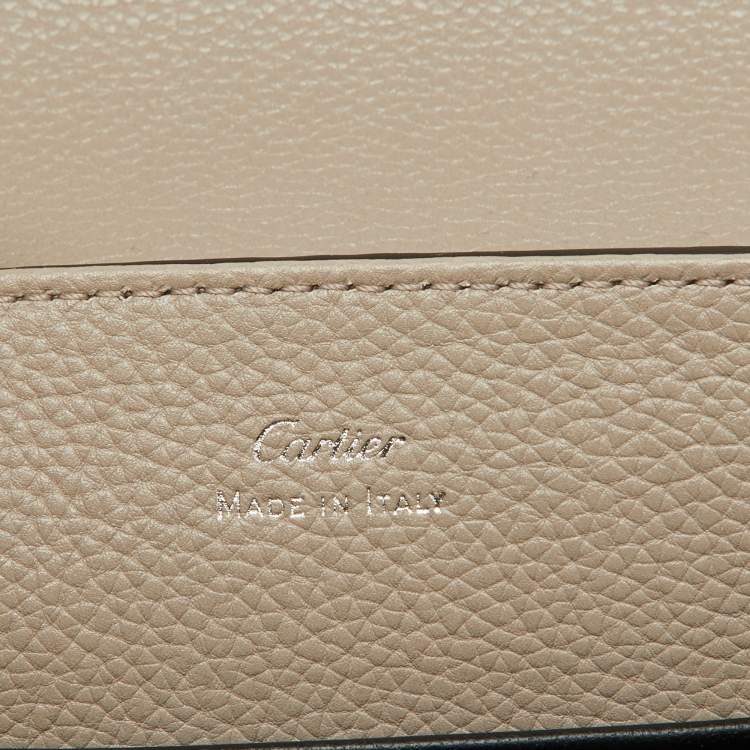 Pre Owned Cartier Grey Leather Small Panthere Chain Shoulder Bag