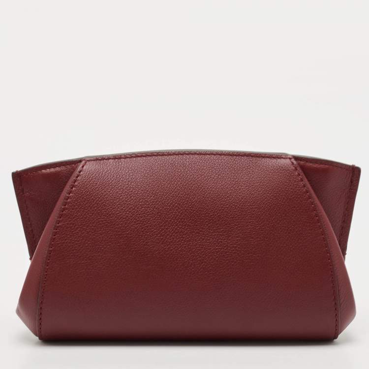 Pre Owned Cartier Red Leather C De Cartier Clutch