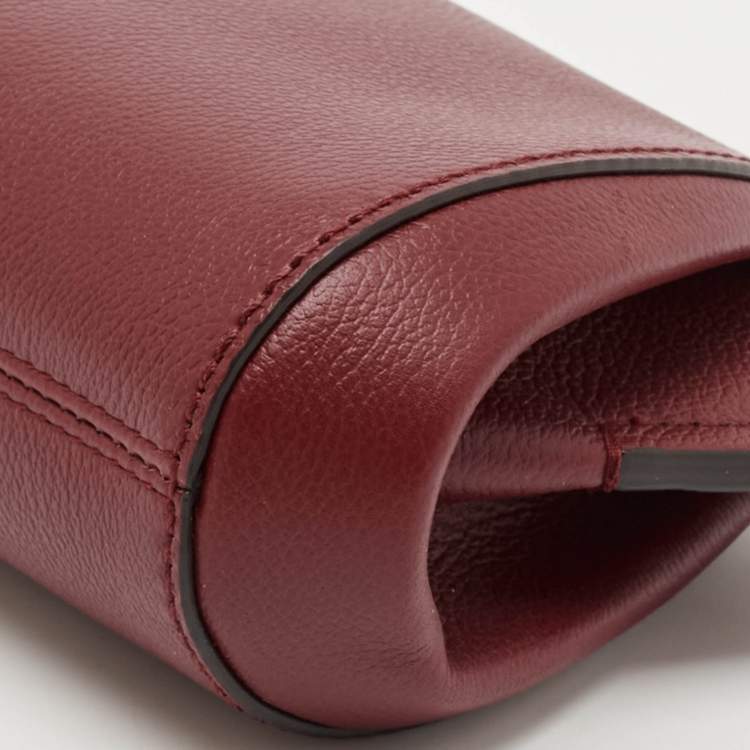 Pre Owned Cartier Red Leather C De Cartier Clutch