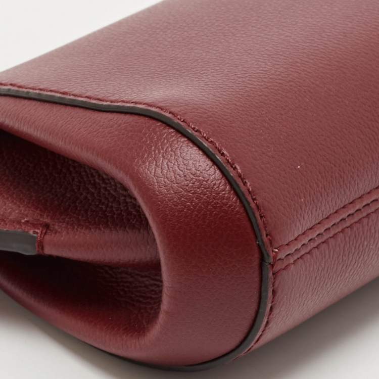 Pre Owned Cartier Red Leather C De Cartier Clutch