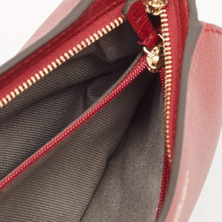 Pre Owned Cartier Red Leather C De Cartier Clutch