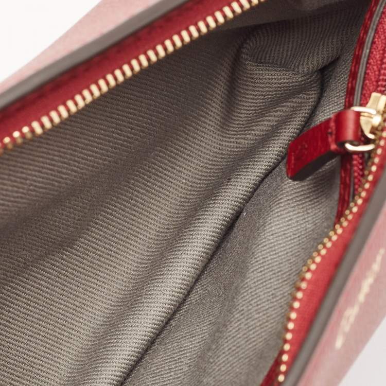 Pre Owned Cartier Red Leather C De Cartier Clutch
