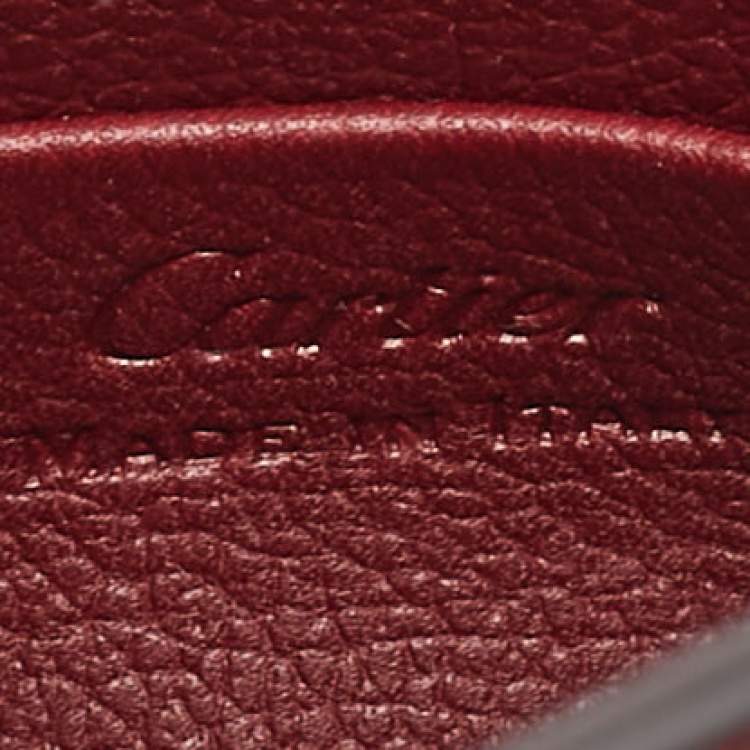 Pre Owned Cartier Red Leather C De Cartier Clutch