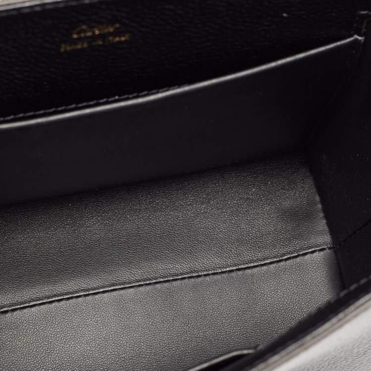 Pre Owned Cartier Black Leather Mini Graphique de Cartier Shoulder Bag