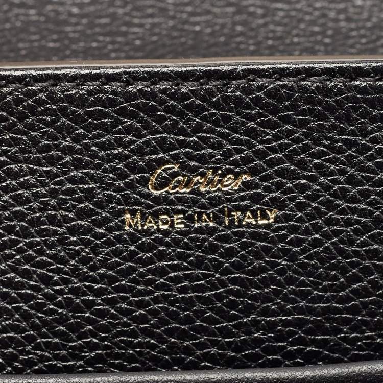 Pre Owned Cartier Black Leather Mini Graphique de Cartier Shoulder Bag