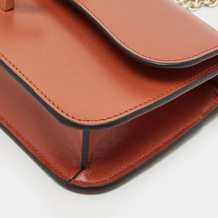 Pre Owned Cartier Brown Leather Small Panthere C De Cartier Model Chain Bag