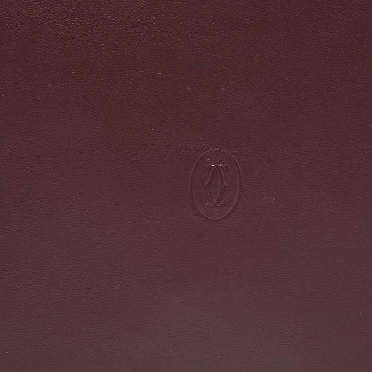 Pre Owned Cartier Burgundy Leather Must de Cartier Flat Pouch 