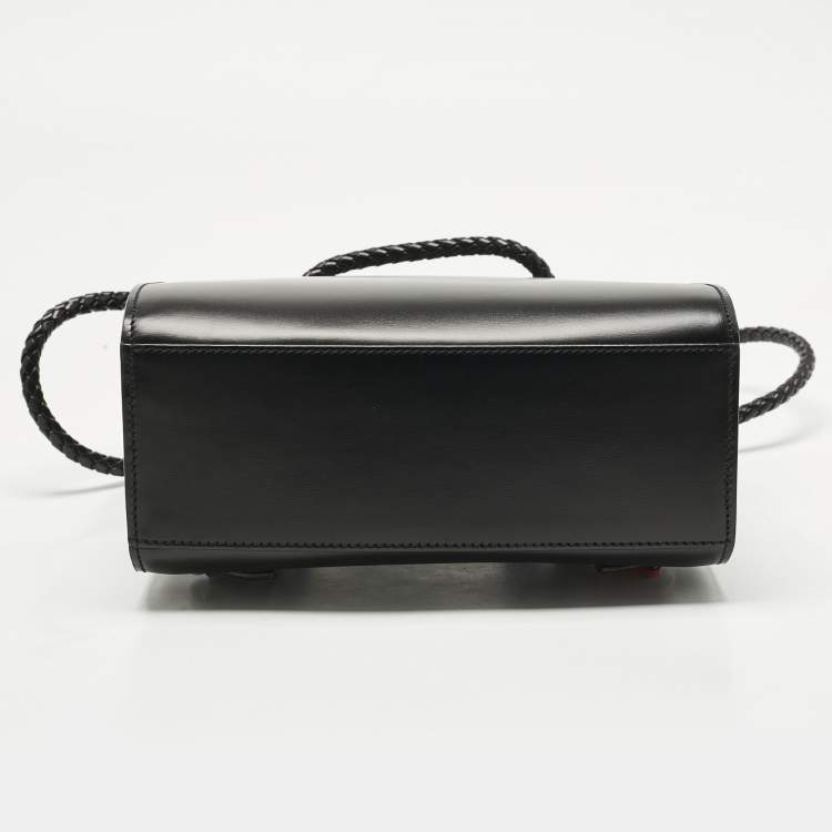 Pre Owned Cartier Black Leather Panthere De Cartier Drawstring Backpack