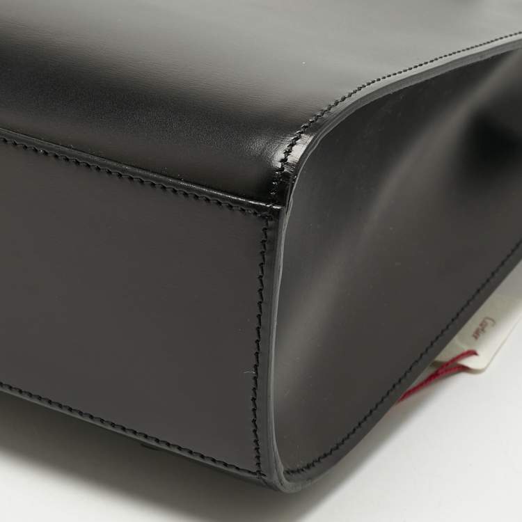 Pre Owned Cartier Black Leather Panthere De Cartier Drawstring Backpack