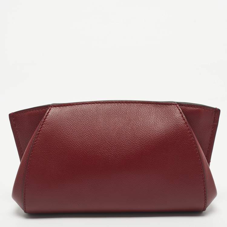 Pre Owned Cartier Red Leather C De Cartier Clutch