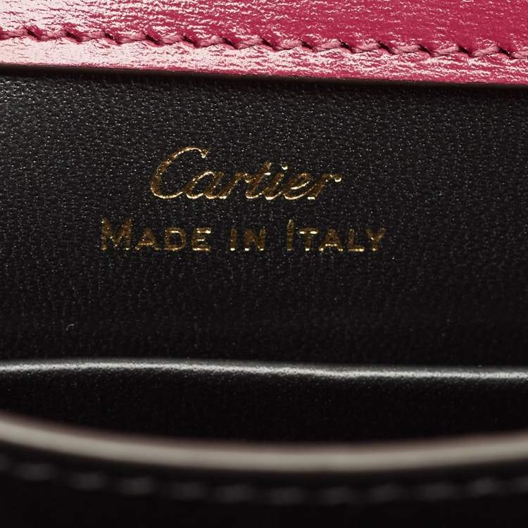 Pre Owned Cartier Burgundy Leather Small Panthere C De Cartier Top Handle Bag