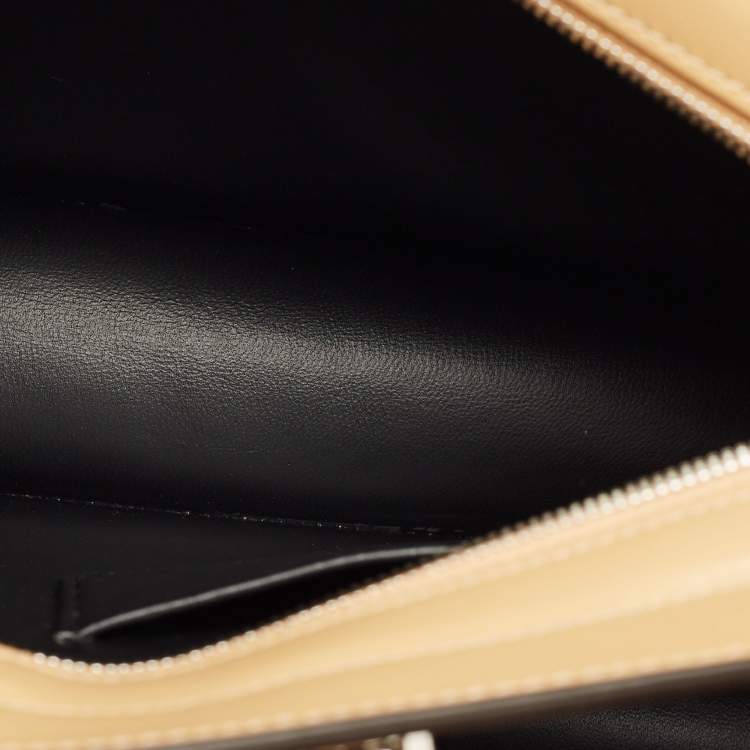 Pre Owned Cartier Camel Leather Small Panthere C De Cartier Top Handle Bag