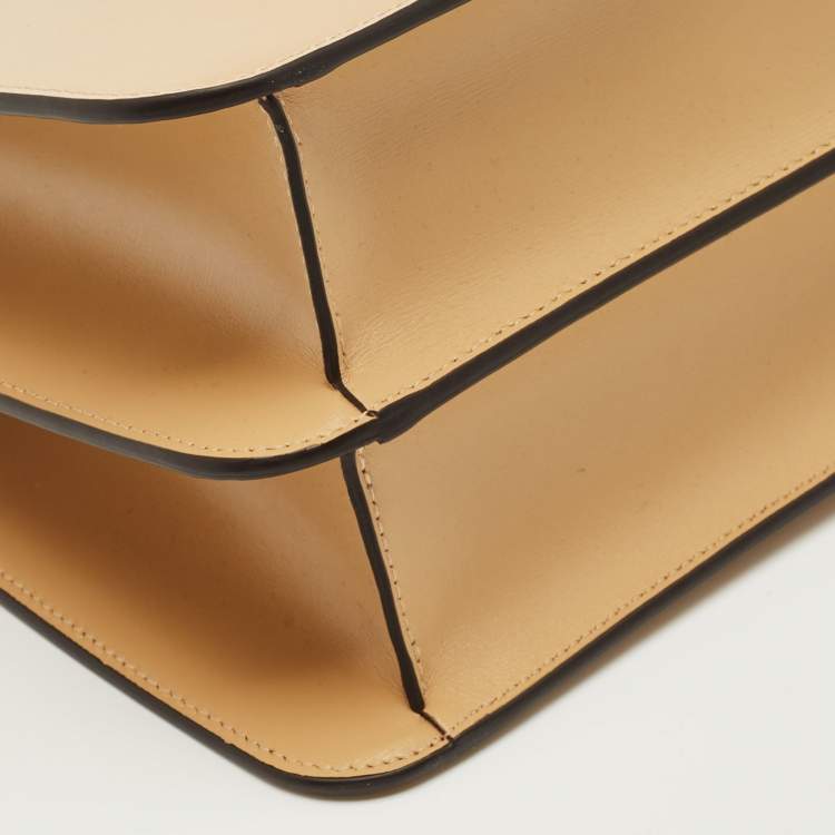 Pre Owned Cartier Camel Leather Small Panthere C De Cartier Top Handle Bag