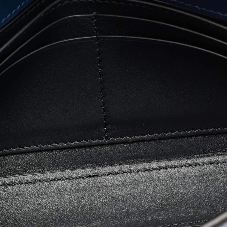 Pre Owned Cartier C De Cartier Mini Navy Blue Leather Shoulder Bag