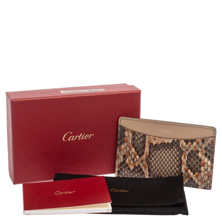 Pre Owned Cartier Multicolor Python C de Cartier Card Holder