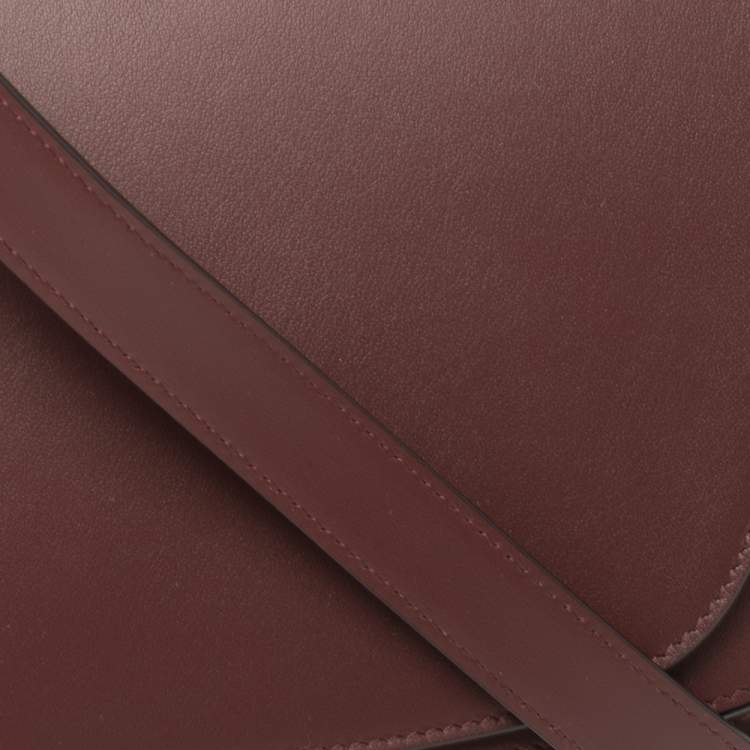 مملوكة مسبقًا Cartier Dark Red Leather Must C Saddle Bag