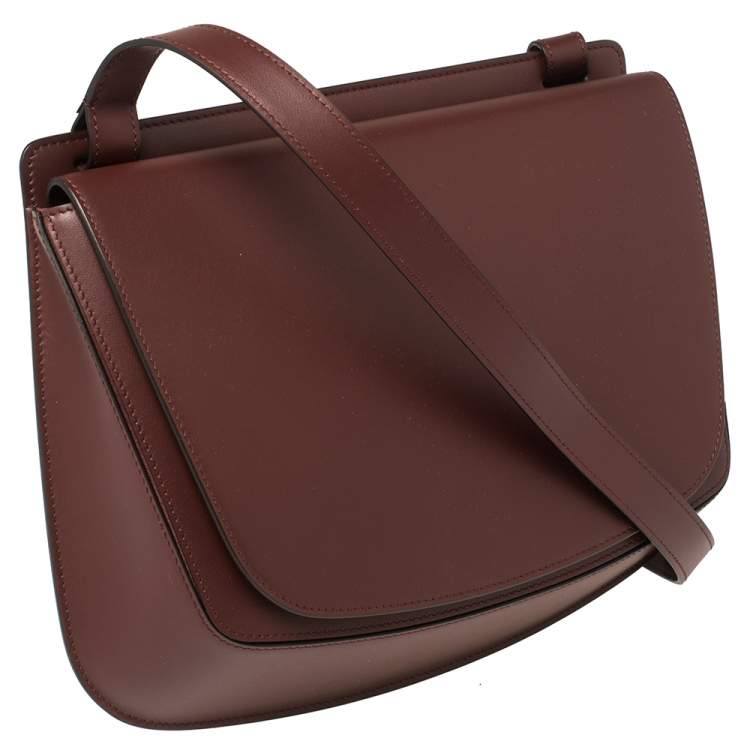 مملوكة مسبقًا Cartier Dark Red Leather Must C Saddle Bag