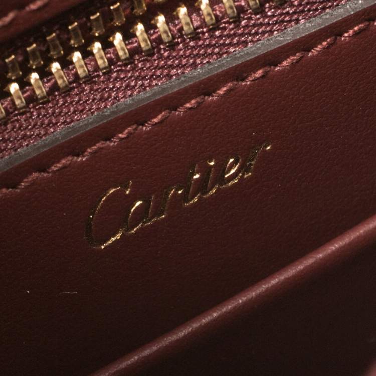 مملوكة مسبقًا Cartier Dark Red Leather Must C Saddle Bag