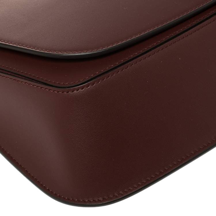مملوكة مسبقًا Cartier Dark Red Leather Must C Saddle Bag