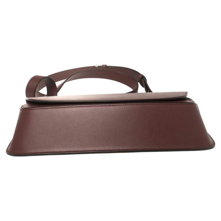 مملوكة مسبقًا Cartier Dark Red Leather Must C Saddle Bag