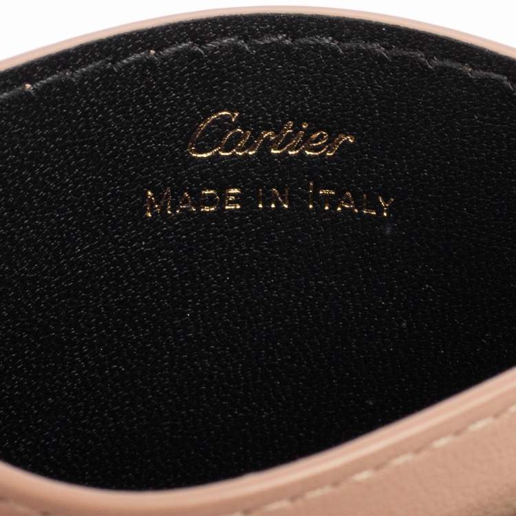 Pre Owned Cartier Beige Leather Simple Card Holder 