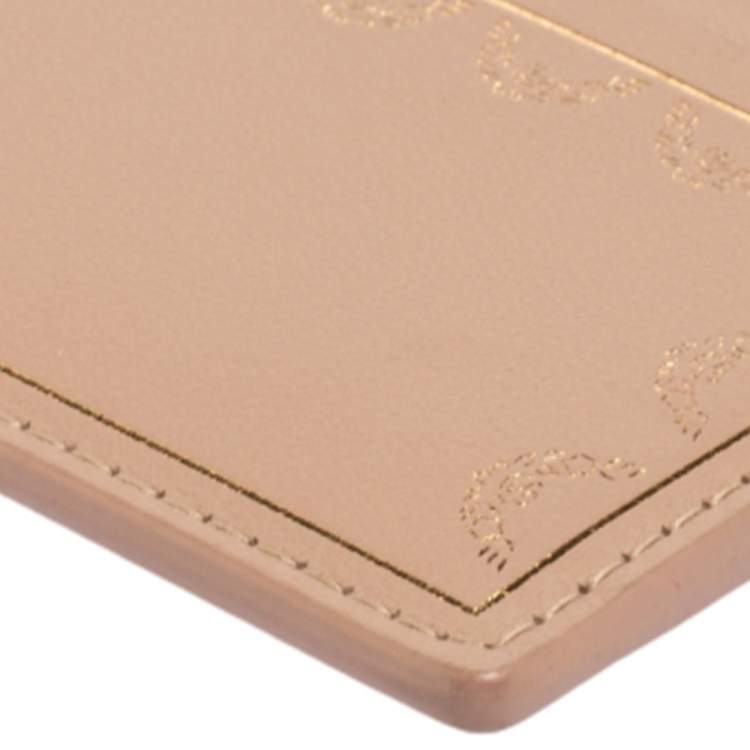 Pre Owned Cartier Beige Leather Simple Card Holder 
